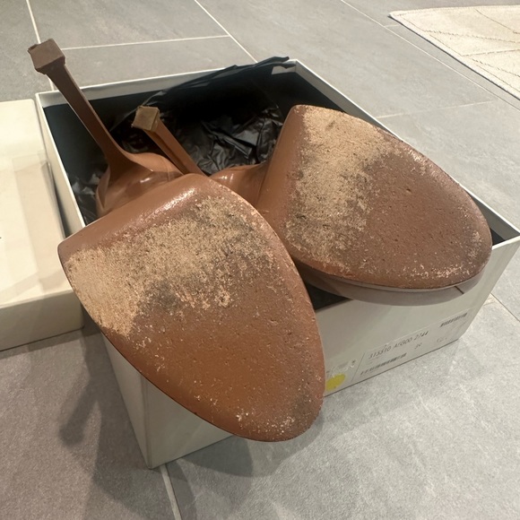 Saint Laurent Brown Leather Tribtoo Platform Pumps - Picture 8 of 8